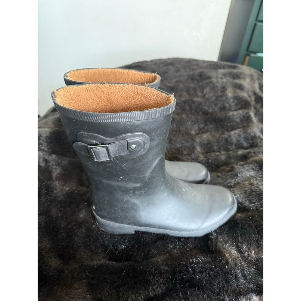 CHOOKA WOMEN'S CITY SOLID MID HEIGHT RAIN BOOTS 9 BLACK SHOES